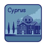 Illustration with Agios Georgios church in Cyprus N4