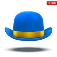 Blue bowler hat on a white background vector