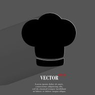 Chef cap Cooking Flat modern web button with long shadow N2