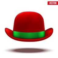 Red bowler hat on a white background vector