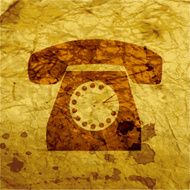 Retro telephone Flat modern web button and space for your N4