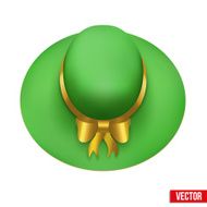 Vintage Green Fashion Hat Vector Illustration