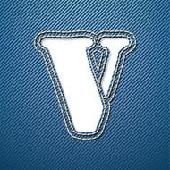 Denim jeans letter V
