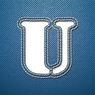 Denim jeans letter U