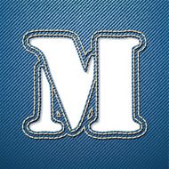 Denim jeans letter M
