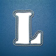 Denim jeans letter L