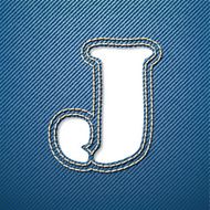 Denim jeans letter J