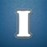 Denim jeans letter I