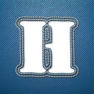 Denim jeans letter H
