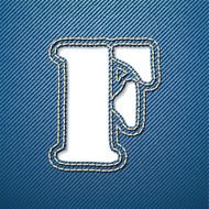Denim jeans letter F