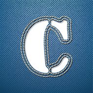 Denim jeans letter C