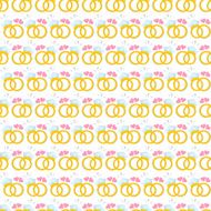 Seamless pattern with gold wedding rings Vector illustration Beautiful background