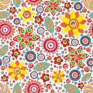 Circle abstract beautiful flower seamless pattern Vector N4