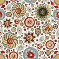 Circle abstract beautiful flower seamless pattern Vector N7