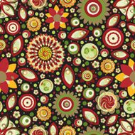 Circle abstract beautiful flower seamless pattern Vector N9