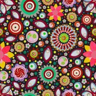 Circle abstract beautiful flower seamless pattern Vector N10
