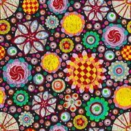 Circle abstract beautiful flower seamless pattern Vector N12