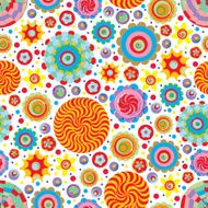 Circle abstract beautiful flower seamless pattern Vector N19