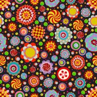 Circle abstract beautiful flower seamless pattern Vector N22