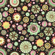 Circle abstract beautiful flower seamless pattern Vector N23