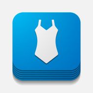square button swimsuit N4