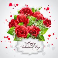 Card for Valentine&#039;s Day Heart of red roses