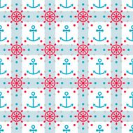 Seamless sea pattern with anchors hand wheels N2