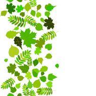 Seamless abstract background with green leaflets