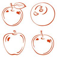 Fruits outline apples