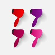 Realistic paper sticker hairdryer N3