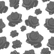 Seamless grey flowers roses pattern for background