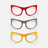 paper sticker retro glasses