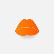 Realistic paper sticker Sexy Lips N4