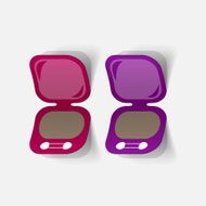 Realistic paper sticker cosmetic powder N6