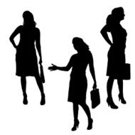 Vector silhouettes of businesswoman N6