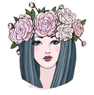 Beautiful women with flowers