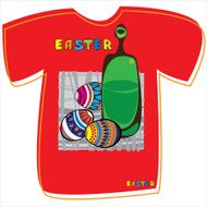 T-shirt with Easter eggs on white background