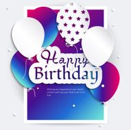 Vector birthday card with balloons and text N20