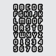 alphabetic fonts and numbers N6