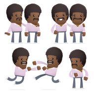 set of disco man character in different poses N5