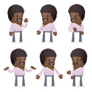 set of disco man character in different poses N6