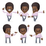 set of disco man character in different poses N11