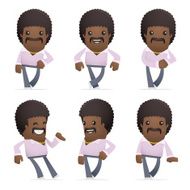 set of disco man character in different poses N12