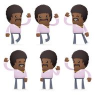 set of disco man character in different poses N15