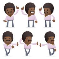 set of disco man character in different poses N18