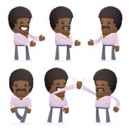 set of disco man character in different poses N19