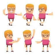 set of dude character in different poses N9