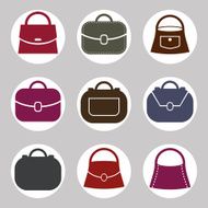 Colorful woman stylish handbags set
