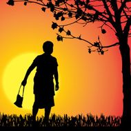 Vector silhouette of a woman N455