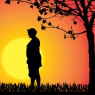 Vector silhouette of a woman N456